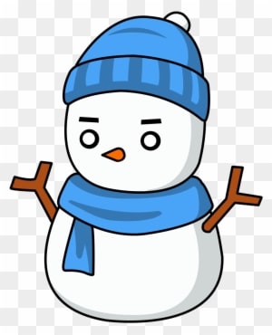 Snowman With Blue Hat - Transparent PNG Free Download