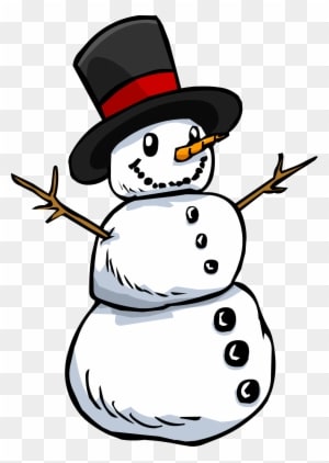 Snowman Clipart Transparent - Snowman With Top Hat - Transparent PNG Free Download