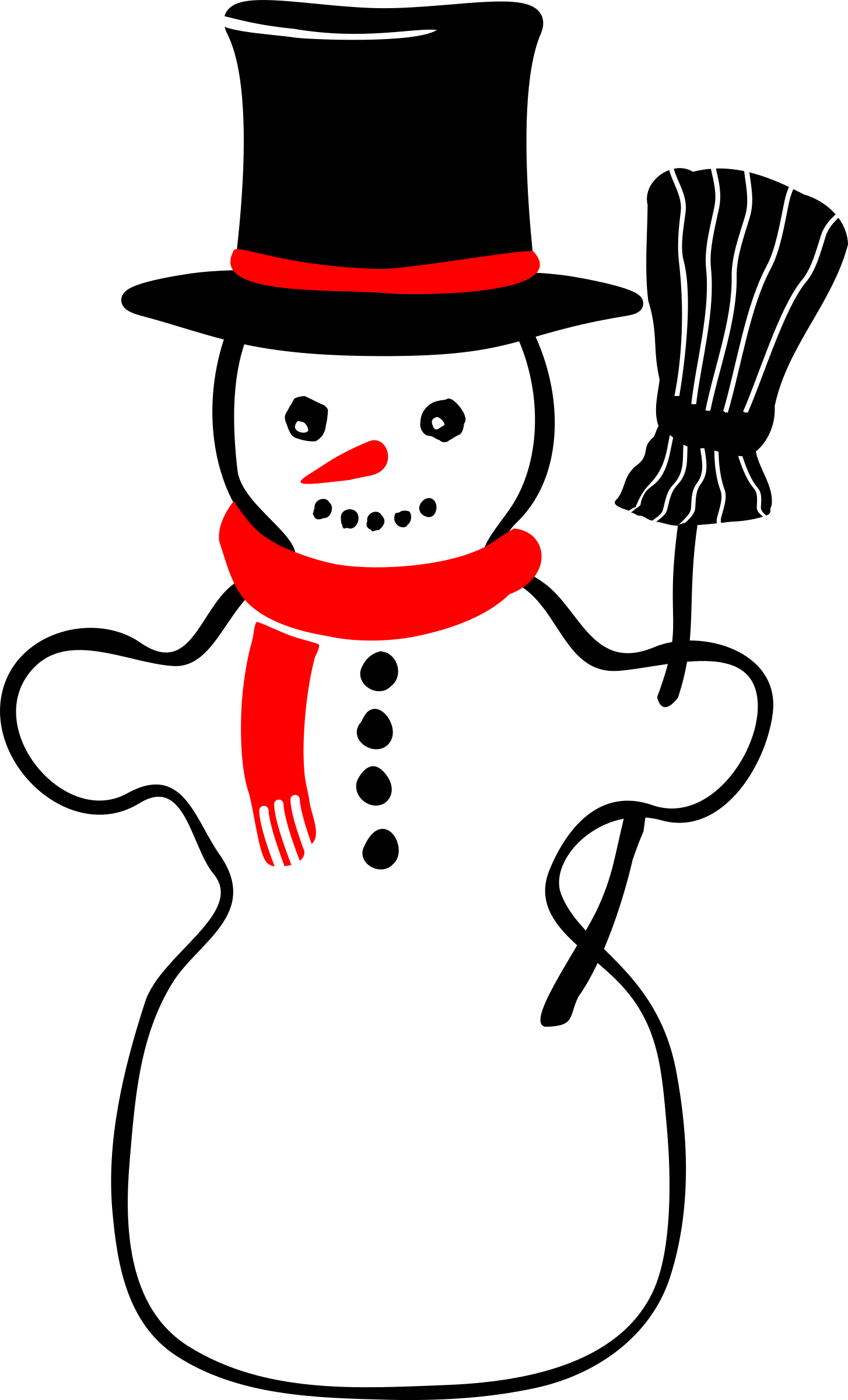 Snowman Hat Outline - Snowman Clip Art - Transparent PNG Free Download