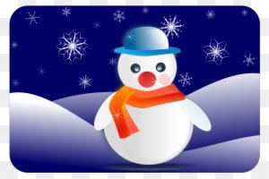 Snowman Nightscene - Cute Snowman In Winter Scene Greeting Cards - Transparent PNG Free Download