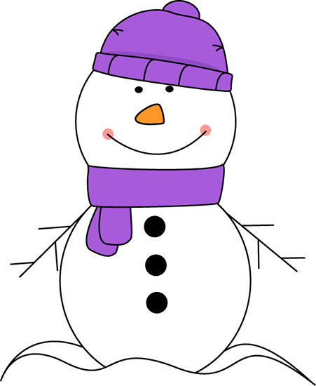 Snowman Wearing Purple Scarf And Hat - Snowman With Purple Scarf - Transparent PNG Free Download