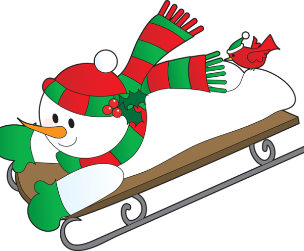 Sledding Snowman - Snowman In Sledge - Transparent PNG Free Download