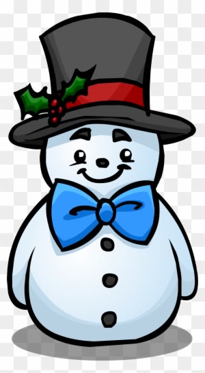 Snowman With Top Hat - Transparent PNG Free Download