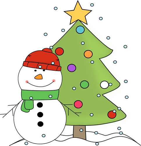 Xmas Tree Clip Art Christmas Tree Clipart Black And - Christmas Tree With Snowman - Transparent PNG Free Download