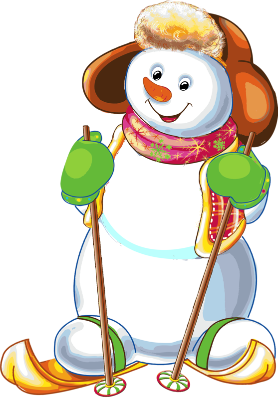 Funny Snowman Skiing On White Background [преобразованный] - Snowman - Transparent PNG Free Download