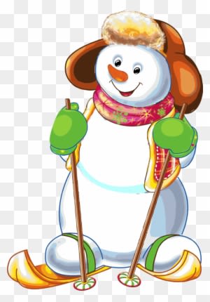Funny Snowman Skiing On White Background [преобразованный] - Snowman - Transparent PNG Free Download