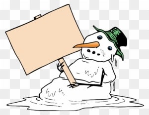 Melting Snowman With Sign - Melting Snowman Png - Transparent PNG Free Download