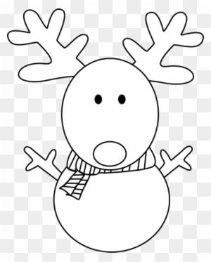 Black And White Reindeer Snowman Clip Art Black And - Cartoon Snowman Black And White - Transparent PNG Free Download