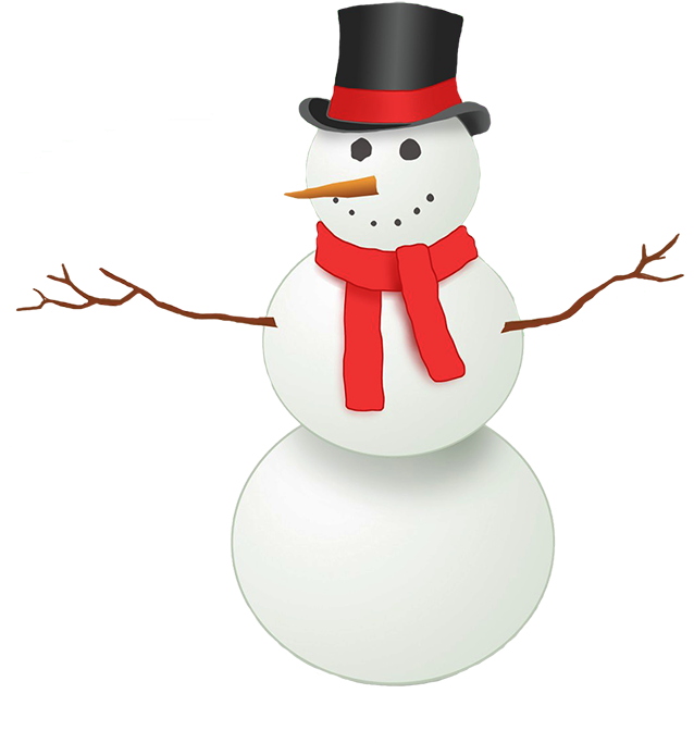 Snowman With Top Hat And Red Scarf - Snowman With Red Scarf Clipart - Transparent PNG Free Download