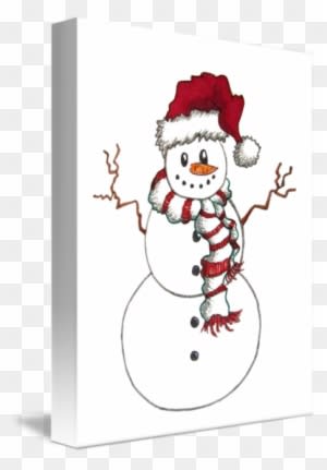 Snowman Mit Weihnachtsmannmütze Karte - Transparent PNG Free Download