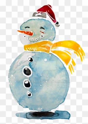 Snowman Illustration By Ingagaart - Snowman Watercolor Png - Transparent PNG Free Download