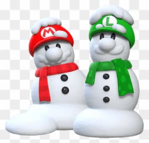 Mario & Luigi Snowmen - Mario And Luigi Snowman - Transparent PNG Free Download
