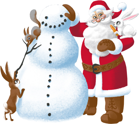 He Loves To Sleep Next To The Stove And He's Best Friend - Santa Claus And Snowman Png - Transparent PNG Free Download