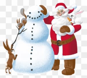 He Loves To Sleep Next To The Stove And He's Best Friend - Santa Claus And Snowman Png - Transparent PNG Free Download