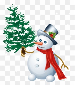 0, - Snowman And Christmas Tree Clipart - Transparent PNG Free Download
