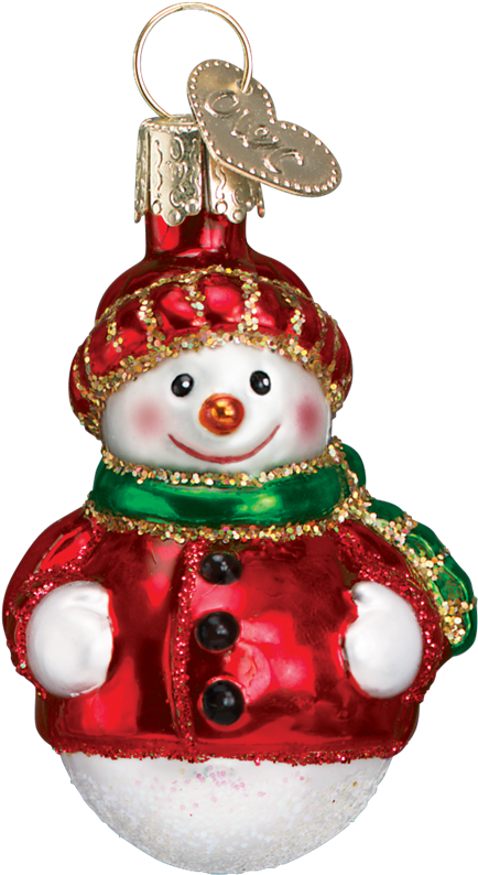 New Old World Christmas Happy Snowmen Glass Christmas - Snowman - Transparent PNG Free Download