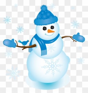 Snowman - Snowman With Blue Scarf - Transparent PNG Free Download
