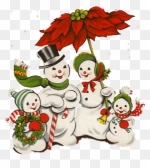 Image Du Blog Mamietitine - Vintage Snowman Christmas Clipart - Transparent PNG Free Download