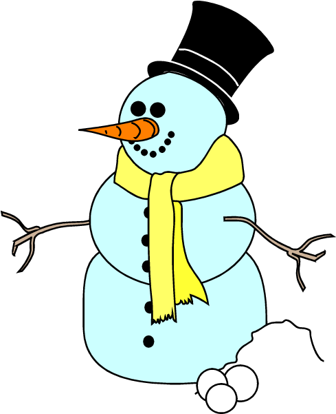 Snowman Hat Clipart - Snowman With Yellow Scarf - Transparent PNG Free Download