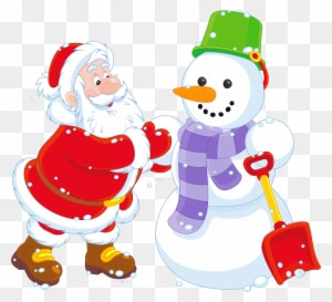 Transparent Santa And Snowman Png Clipart - Santa And Snowman Clipart - Transparent PNG Free Download