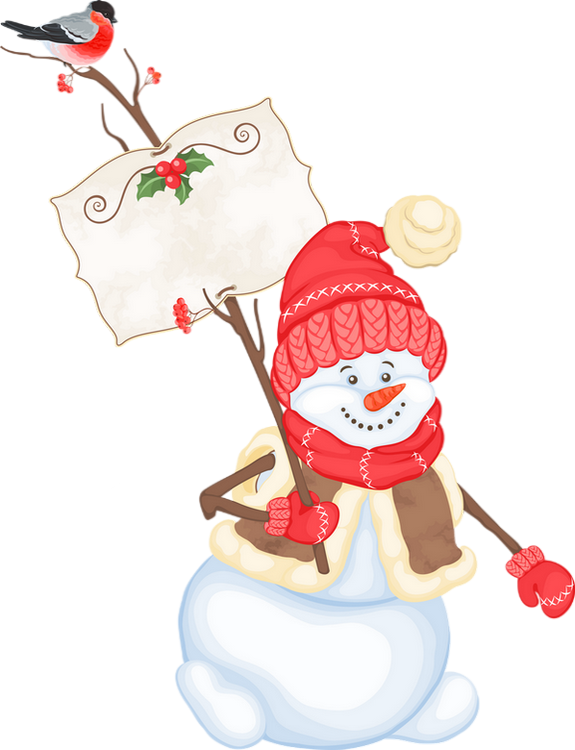 Painted Christmas Snowman - Transparent PNG Free Download