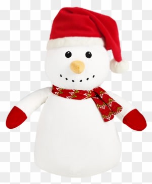 Snowman Cubby - Personalised Stuffed Snowman In A Santa Hat - Transparent PNG Free Download