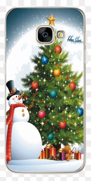 Fashion Landscape Seawater Print Design Phone Cases - Wall Tapestry Christmas Tree Moon Snowman Wall Tapestry - Transparent PNG Free Download