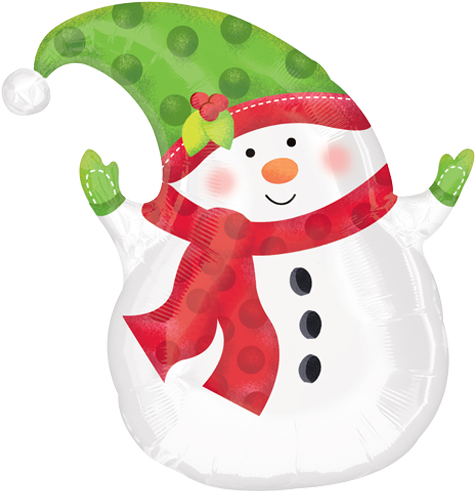18" Winter Snowman Shape Foil Balloon - Amscan Winter Snowman Balloon - 18 Inch Foil - Transparent PNG Free Download