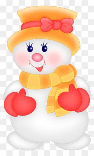 Merry Christmas - Orange Snowman Clipart - Transparent PNG Free Download