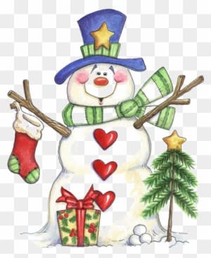 Christmas Paintings - Christmas Snowman Clipart - Transparent PNG Free Download