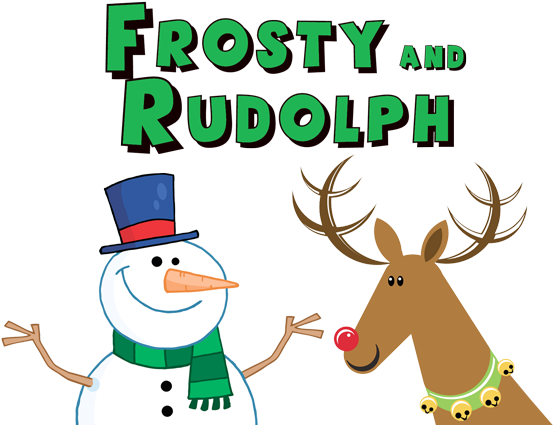 Frosty & Rudolph - Snowman With A Broom - Transparent PNG Free Download