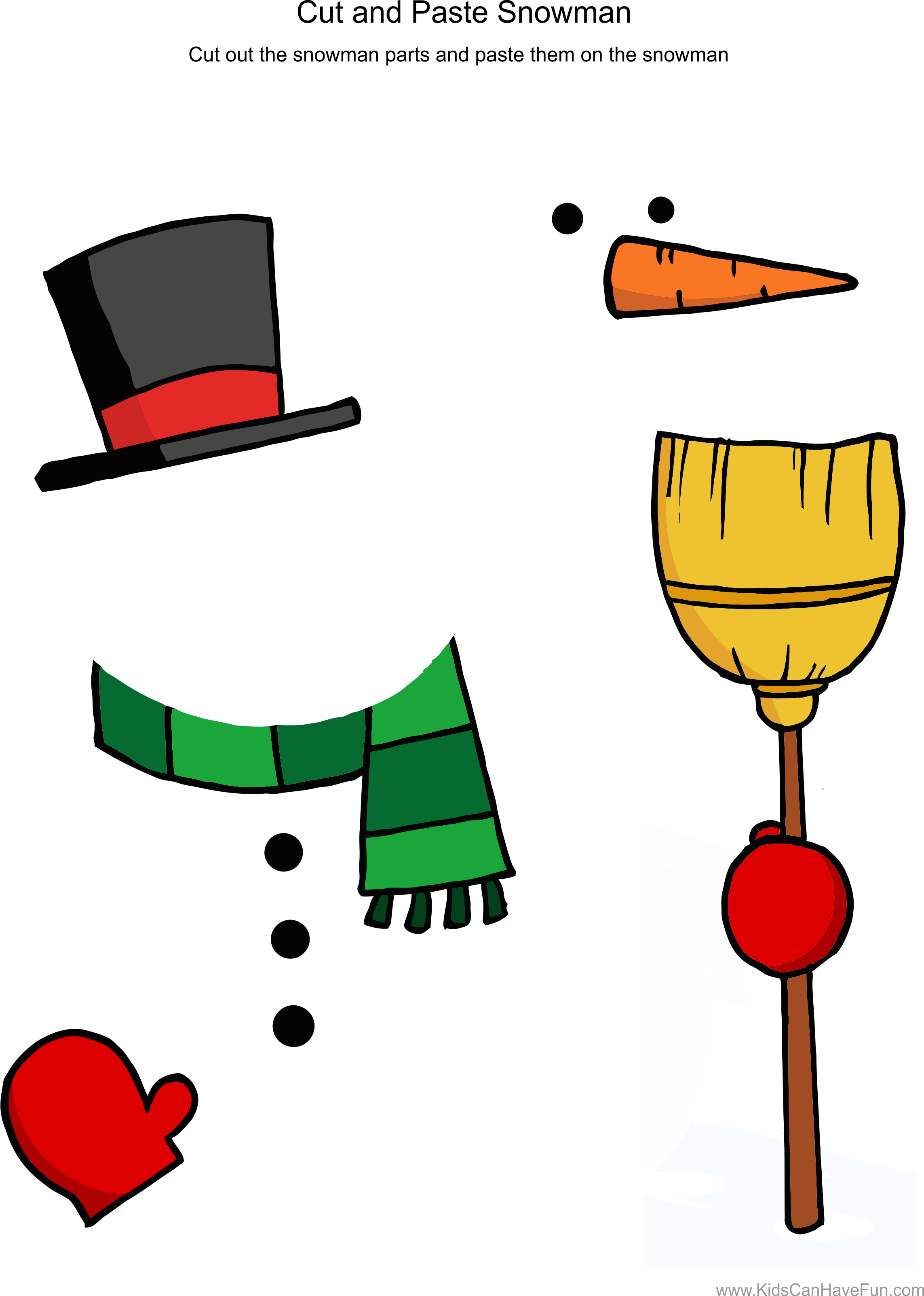 Cut And Paste Snowman - Snowman Poems - Transparent PNG Free Download