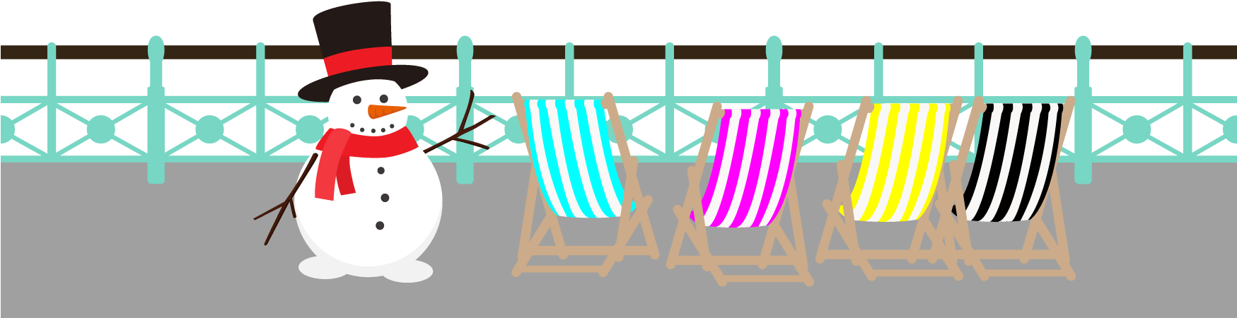 Railings And Cmyk Deckchairs Christmas Snowman - Snowman - Transparent PNG Free Download