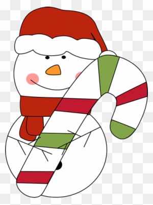 Christmas Snowman With Candy Cane - Candy Cane Clip Art - Transparent PNG Free Download