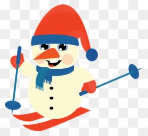 Snowman Winter Christmas Ski Downhill Snow - Skiing Clipart Png - Transparent PNG Free Download