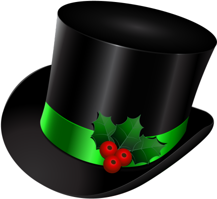 Snowman Top Hat Clip Art - Top Hat With Holly - Transparent PNG Free Download