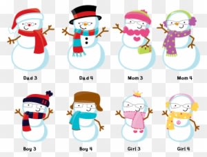 Snowman Family With Snowflakes - Christmas Day - Transparent PNG Free Download