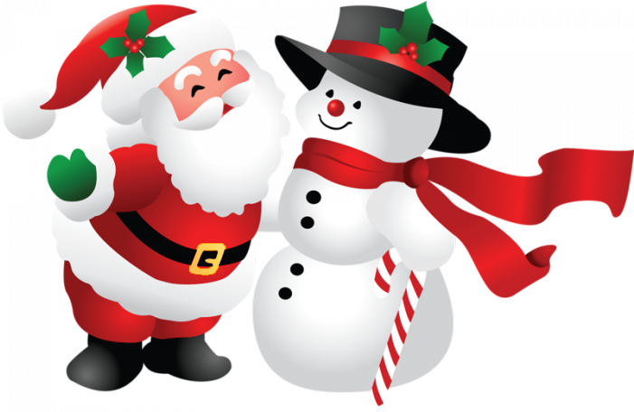 Snowman And Santa Claus Png - Pere Noel Et Bonhomme De Neige - Transparent PNG Free Download