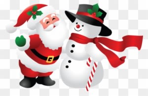 Snowman And Santa Claus Png - Pere Noel Et Bonhomme De Neige - Transparent PNG Free Download