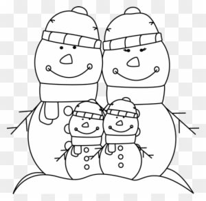 Black And White Snowman Family - My Cute Graphics Family Black And White - Transparent PNG Free Download