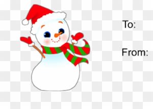 This Gift Tag Features A Grinning Snowman With A Red - Cartoon - Transparent PNG Free Download