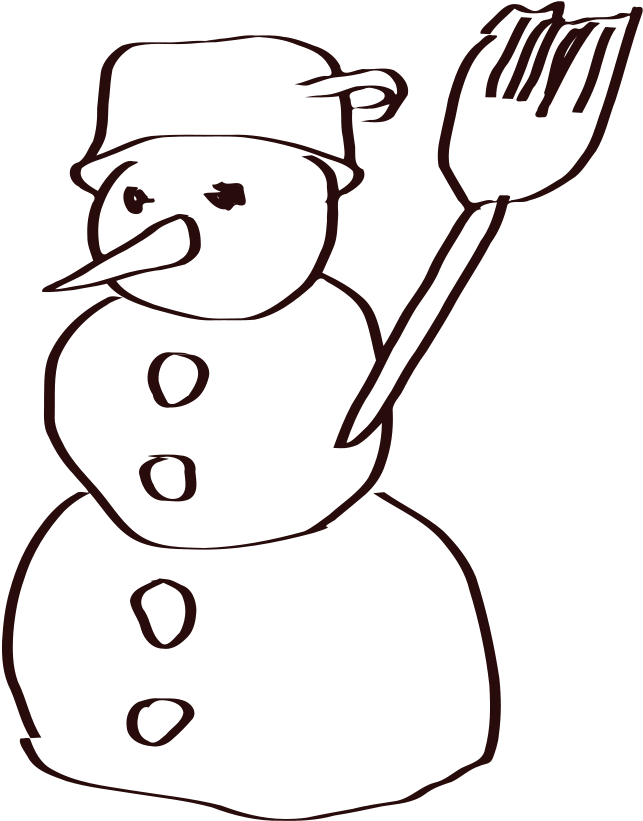 Snowman Sketch Clip Art - Snow Man Sketch - Transparent PNG Free Download