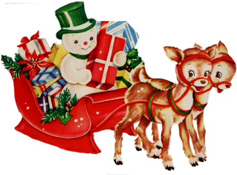 Snowman And Reindeer - Greeting - Transparent PNG Free Download
