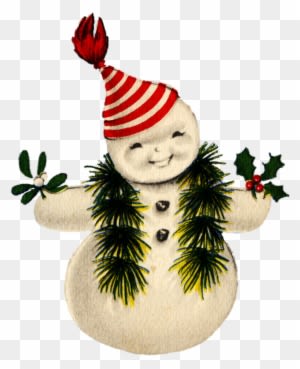 Vintage Snowman Clip Art Free - Victorian Vintage Snowman Christmas Card Collage Sheet - Transparent PNG Free Download