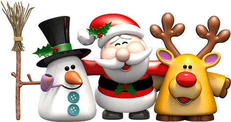 Snowman, Santa Claus And Reindeer Rudolph - Muñecos Navideños Png - Transparent PNG Free Download