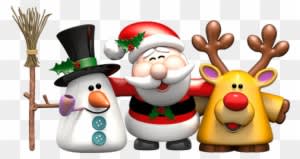 Snowman, Santa Claus And Reindeer Rudolph - Muñecos Navideños Png - Transparent PNG Free Download