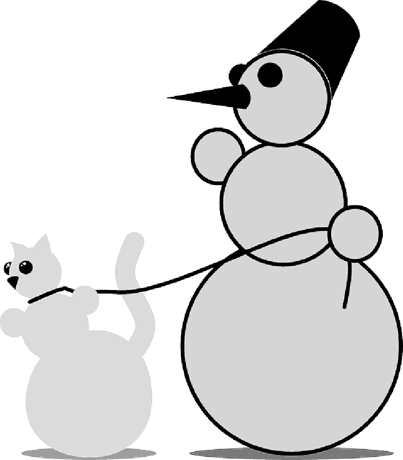 Snowman, Cat, Leash, Christmas, Xmas, Humor, Snow - Clip Art - Transparent PNG Free Download