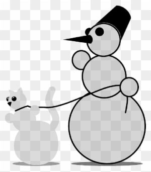 Snowman, Cat, Leash, Christmas, Xmas, Humor, Snow - Clip Art - Transparent PNG Free Download
