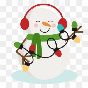 Snowman With Christmas Lights Svg Cutting Files For - Holiday Lights Clip Art - Transparent PNG Free Download