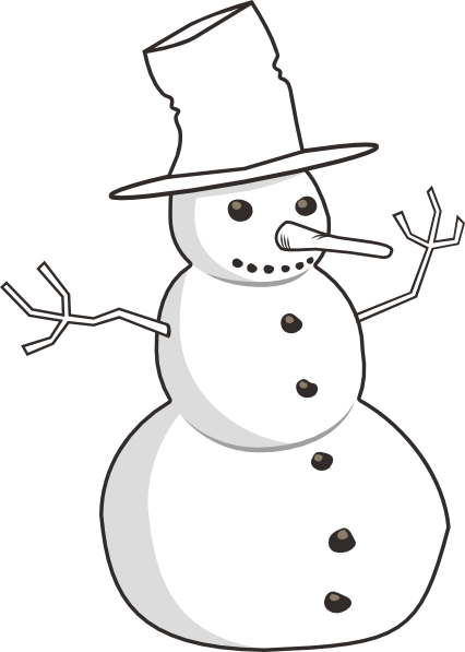 Snowman Clipart Silhouette - Christmas Black And White Snow Man Png - Transparent PNG Free Download